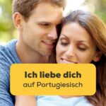 Ein junges verliebtes paar genießt die gemeinsame Zeit im Park. Lerne 5+ einfache Möglichkeiten, Ich liebe dich auf Portugiesisch zu sagen. Lerne Portugiesisch mit der Ling-App.