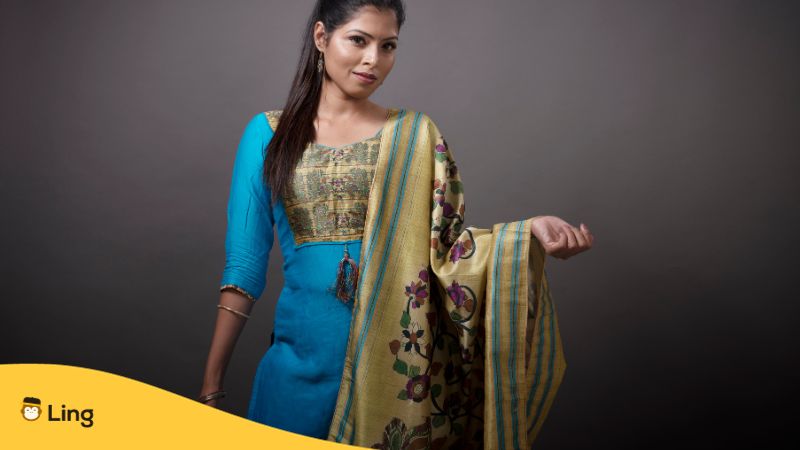 Woman wearing traditional Punjabi clothes