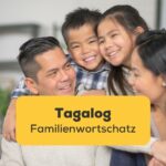 Vierköpfige Philippinische Familie. Lerne den grundlegenden Tagalog Familienwortschatz mit der Ling-App.