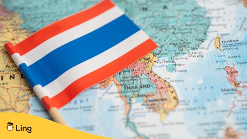 タイ文字 国旗と地図