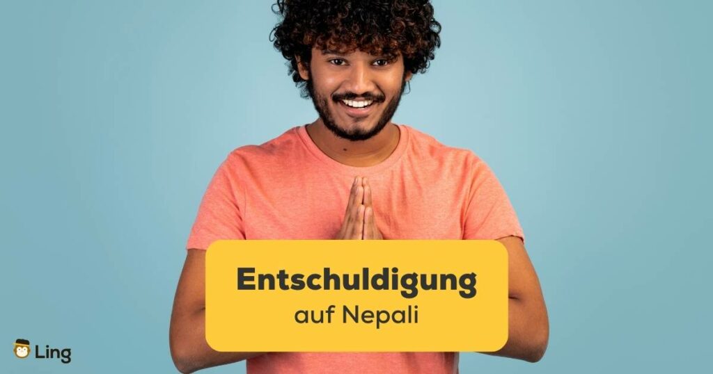 Junger Mann aus Nepal macht eine Geste um sich.  Lerne die 10 besten Wege, um Entschuldigung auf Nepali zu sagen.
