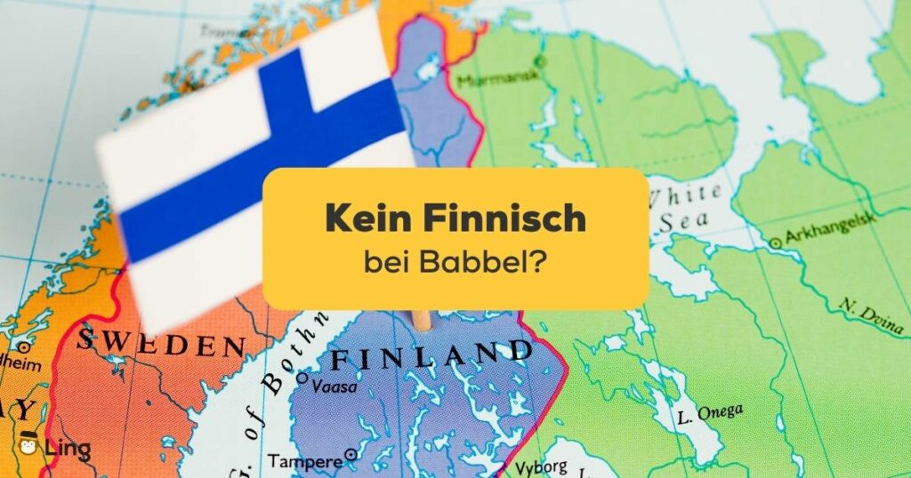 Karte und Flagge von Finnland. Erfahre in diesem Beitrag, warum es kein Finnisch bei Babbel gibt? Probier stattdessen doch einfach mal diese 2 Optionen aus!