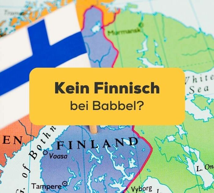 Karte und Flagge von Finnland. Erfahre in diesem Beitrag, warum es kein Finnisch bei Babbel gibt? Probier stattdessen doch einfach mal diese 2 Optionen aus!