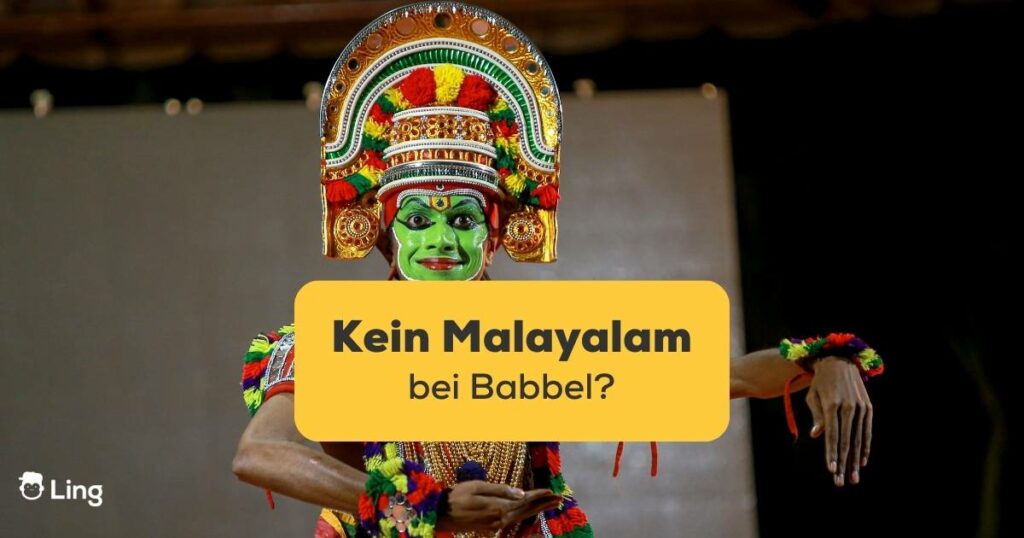 Mann mit traditionellem Malayalam Kostüm. Erfahre, warum es kein Malayalam bei Babbel gibt und probiere stattdessen die faszinierende Alternative Ling für 2024 aus!