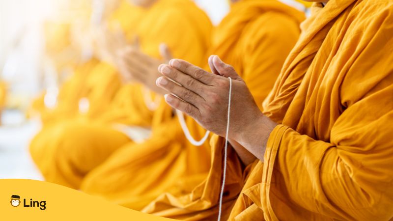 Photo of the monk's hands - Buddhist Meditation 