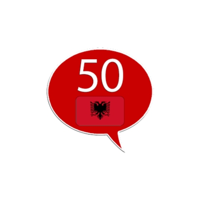 50 languages albanian logo