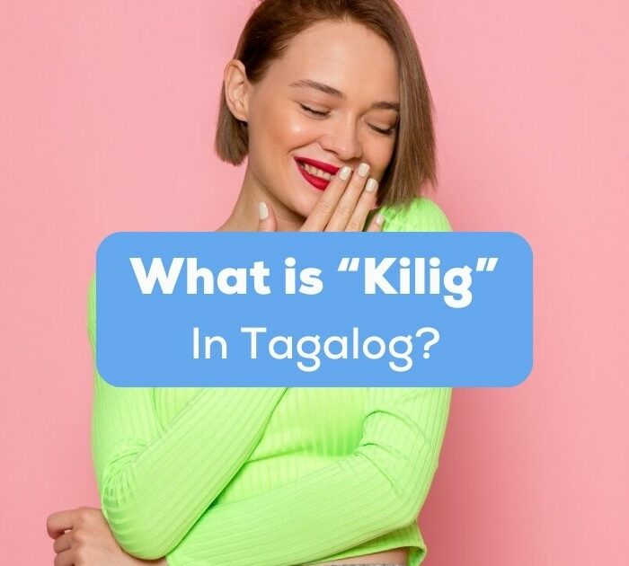 kilig in Tagalog - A photo of a lady blushing.