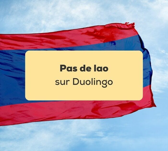 pas de lao sur Duolingo Drapeau du Laos et ciel bleu