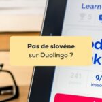 pas de slovène sur Duolingo application pour apprendre le slovène sur un écran de tablette