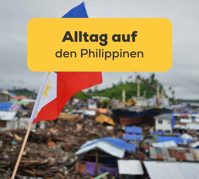 Philippinische Flagge über Tacloban. Der perfekte Guide zum Alltag auf den Philippinen!