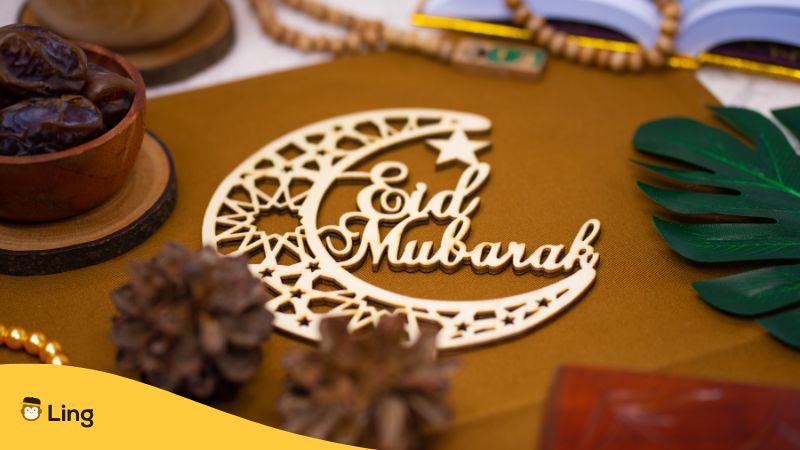 Ornament with Eid Mubarak written on it
