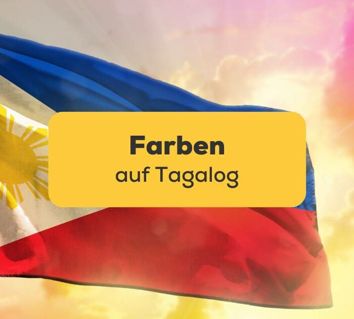 Flatterhafte philippinische Flagge auf schönem bunten Sonnenuntergang oder Sonnenaufgang Hintergrund. Erfolgskonzept. Lerne die 3 besten Methoden, um Farben auf Tagalog zu lernen!