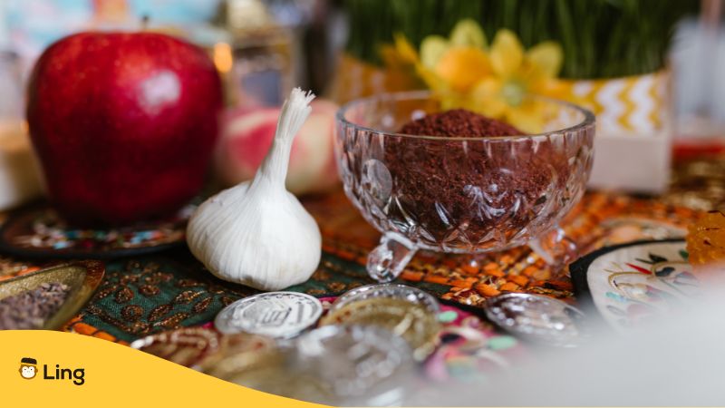 Traditional Food And Table Setting On Persian New Year