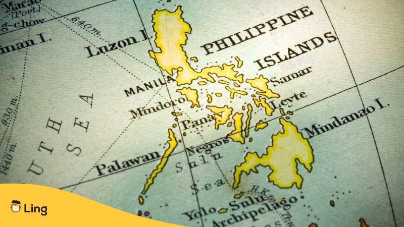 Landkarte der Philippinischen Inseln. Warum Tagalog lernen? Die besten Gründe für eine faszinierende Sprache.
