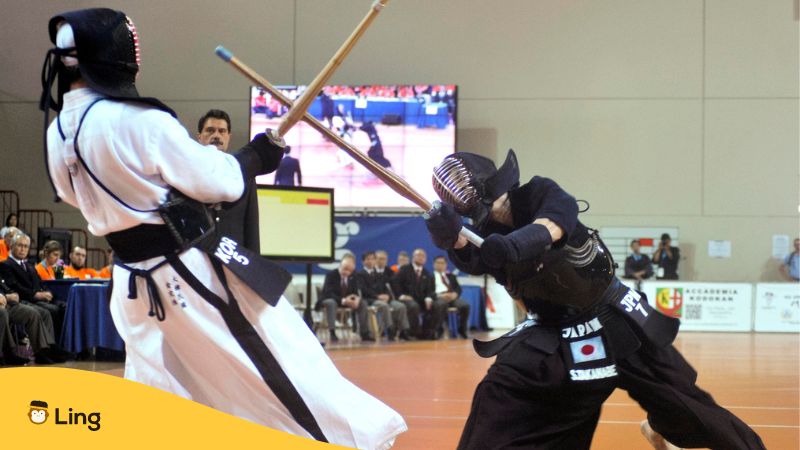 An image of kendo fighters