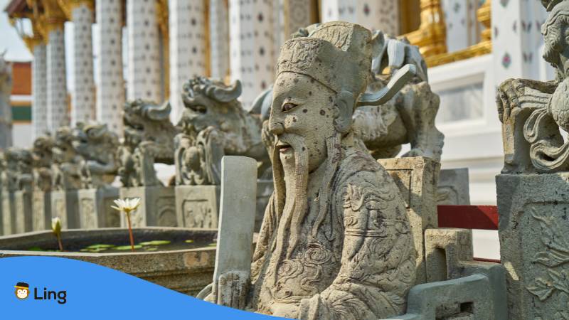 Skulptur Als Zeichen Von Weisheiten Und Sprichworte Auf Thai