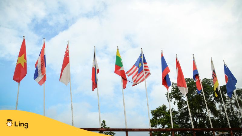An image of ASEAN country flags