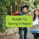 Spring in Nepal - a photo of a traveler asking directions.