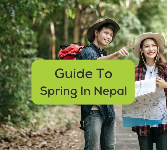 Spring in Nepal - a photo of a traveler asking directions.