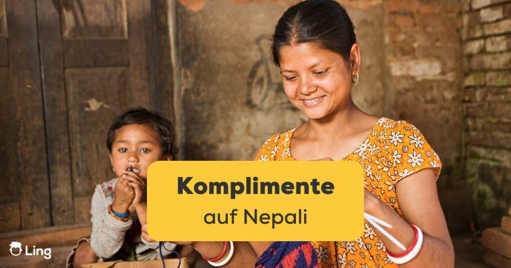 Nepalesische Frau strickt Wollmütze. Bhaktapur. Entdecke über 20 spannende Komplimente auf Nepali mit Ling!