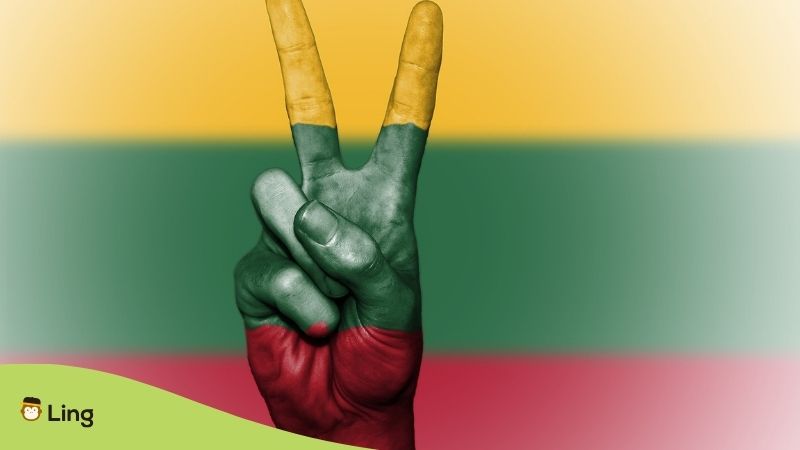 lithuanian flag peace sign ling app