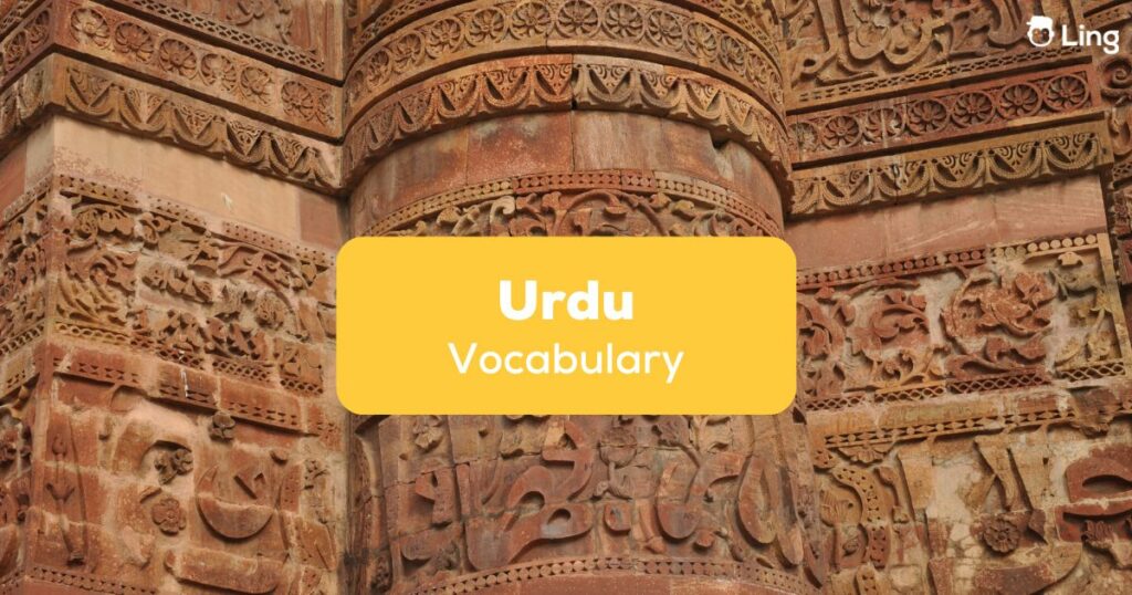 Urdu writing on a wall for Urdu Vocabulary