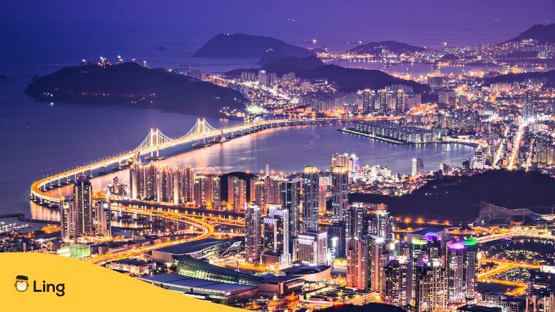 Busan, Südkorea. Lerne mehr über die südkoreanische Wirtschaft mit Ling!

