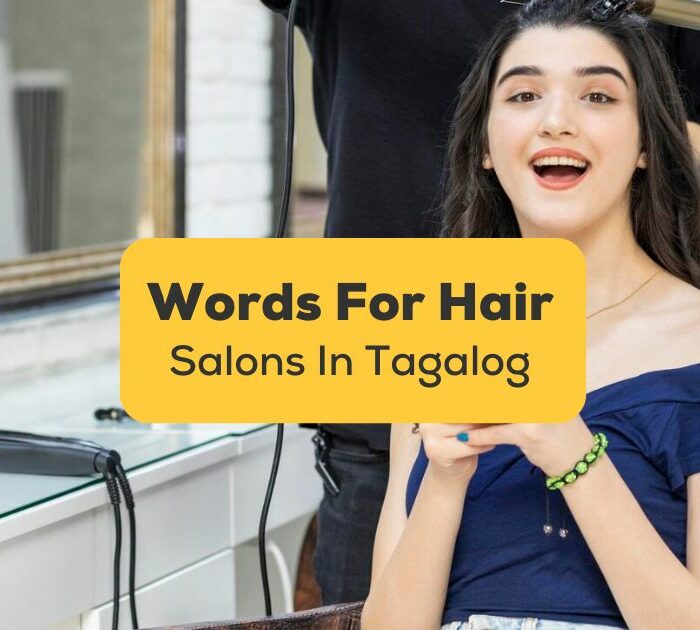 Words for hair salons in Tagalog - a photo of a pretty lady inside a salon.