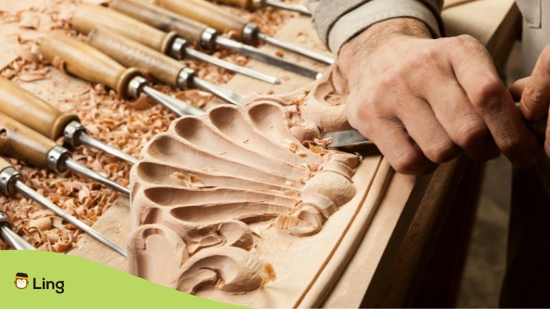 Woodcarving tools used in creating intricate Filipino folk art sculptures.