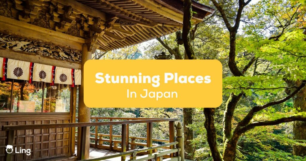 Stunning places in Japan title temple scenery - Ling app