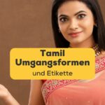 Indische Frau grüßt in traditionellem Saree. Dein Leitfaden für Tamil Umgangsformen und Etikette.