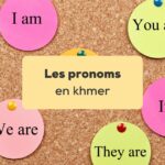 Pronoms en khmer Post-it colorés avec des pronoms écrits en anglais