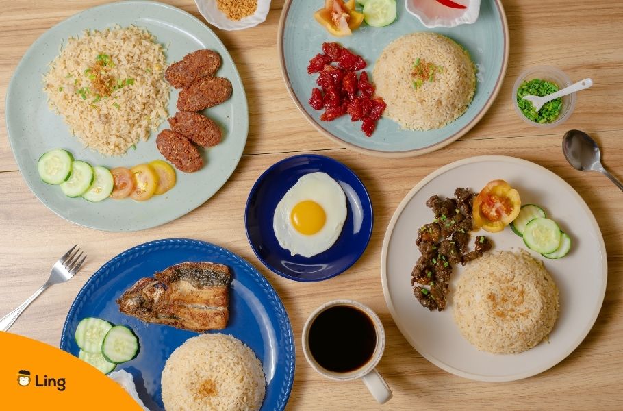 Four Filipino Meals With Rice