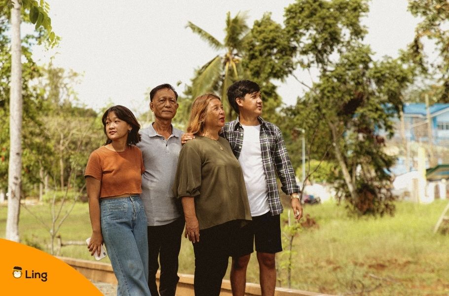 Filipino Family Spending Time Together Outdoors