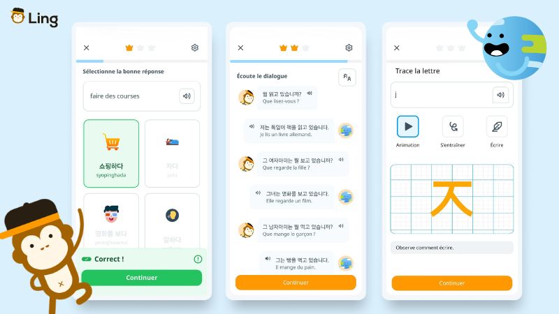 Cours De Coréen Dans L'application Ling