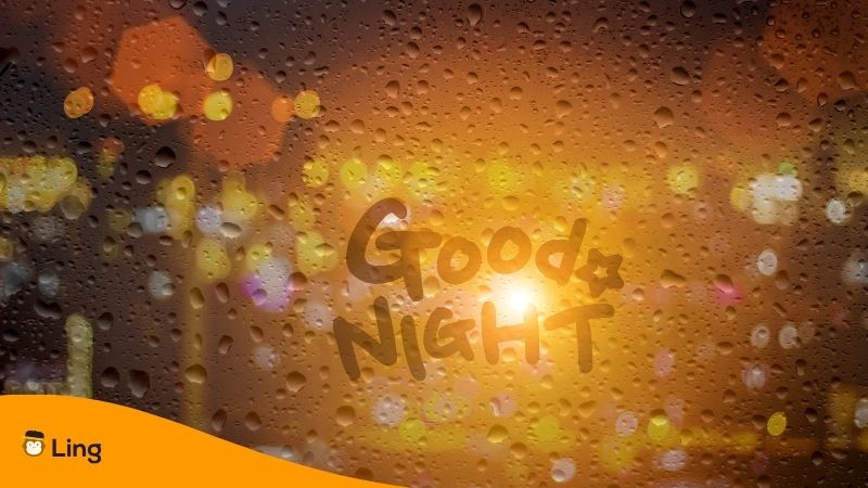 Good Night Written On Condensation On A Glass Pane