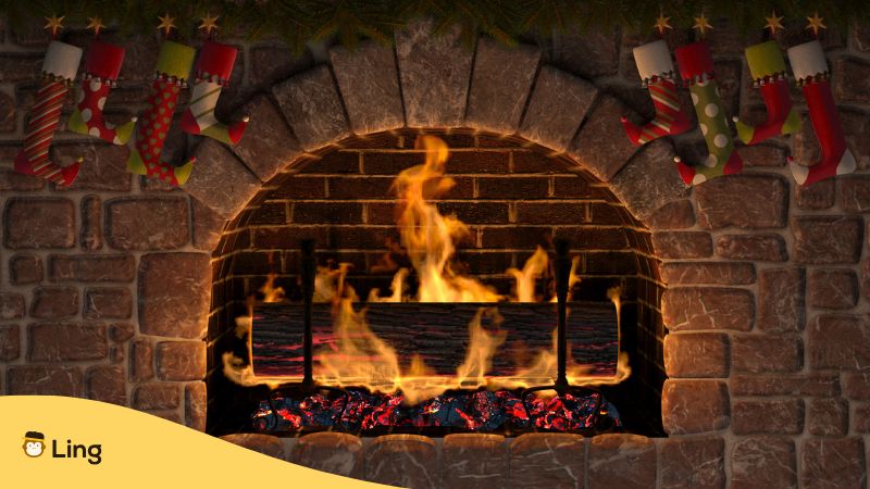 christmas_greetings_in_bulgarian_Ling_app_christmas_log_in_fireplace