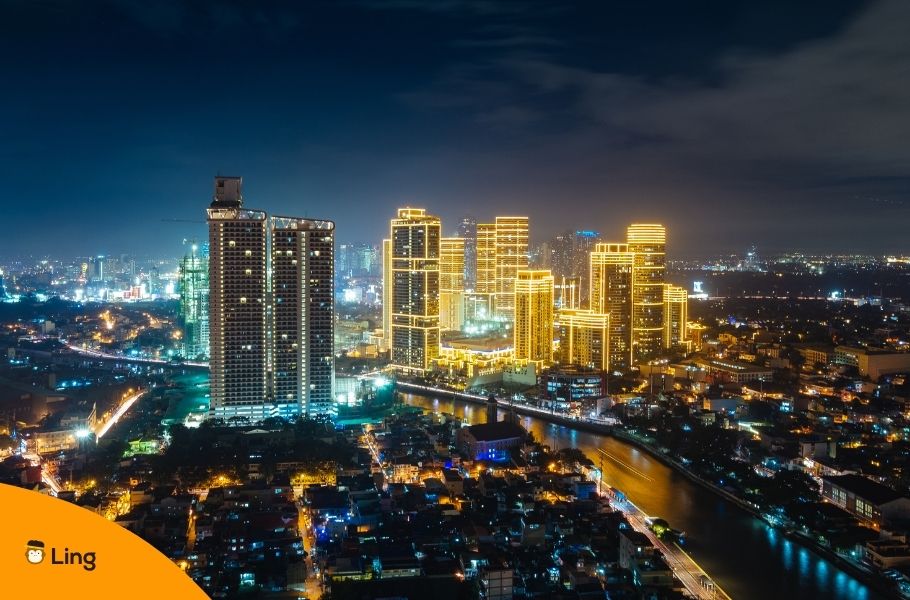 Manila Skyline At Night