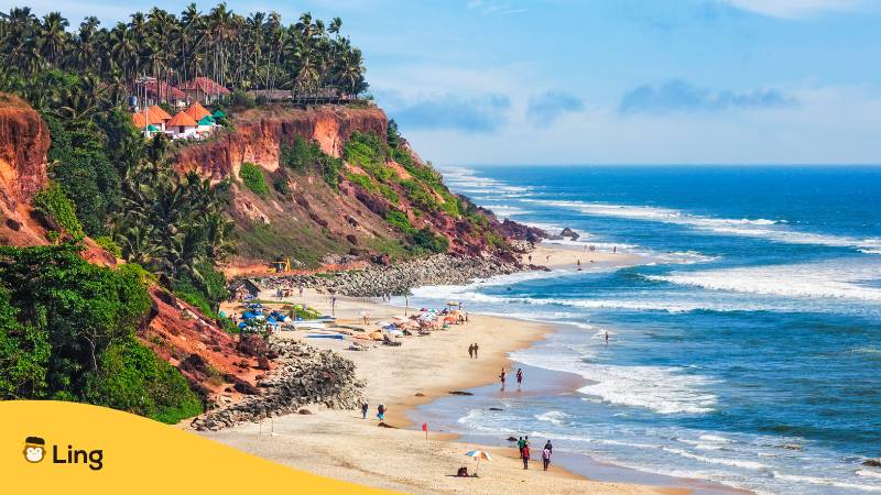 Der Varkala Beach In Kerala, Indien