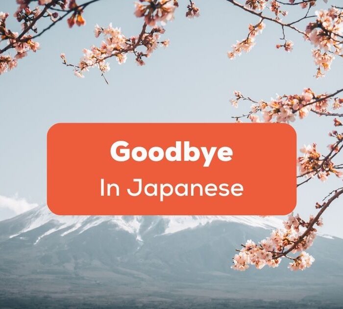 Mt. Fuji with cherry blossoms in the foreground - Goodbye in Japanese