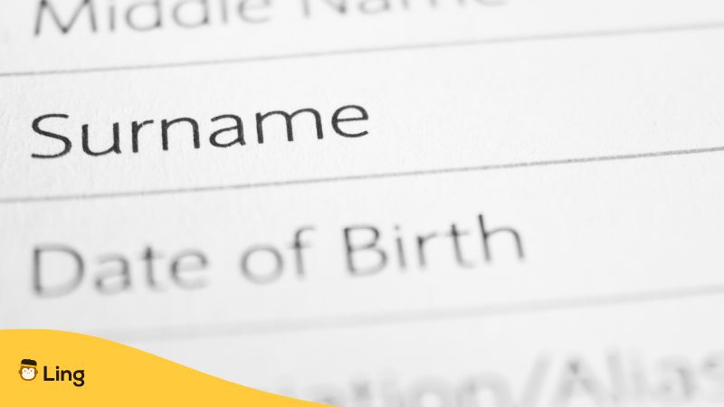 Paper Form With The Word 'Surname' In It