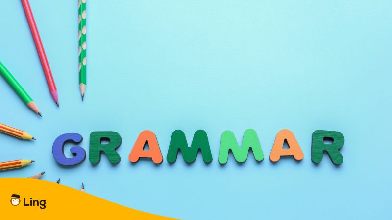Grammar Spelled On Colored Wood