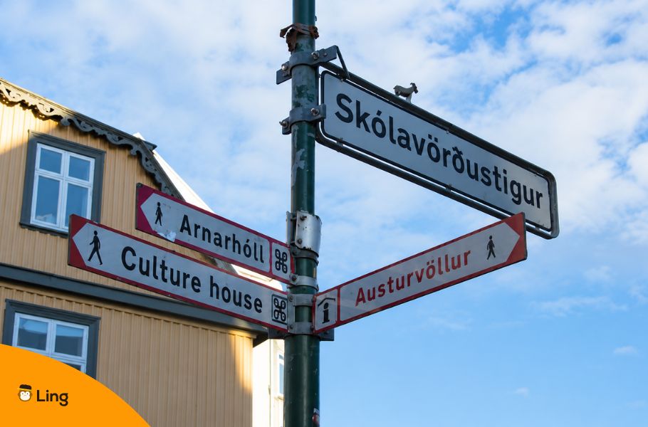 Street Sign On Reykjavík, Iceland