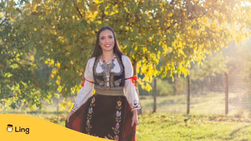A Lady In Traditional Serbian Dress