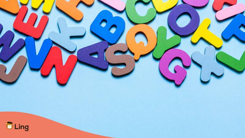 Bunte Buchstaben Auf Buntem Untergrund