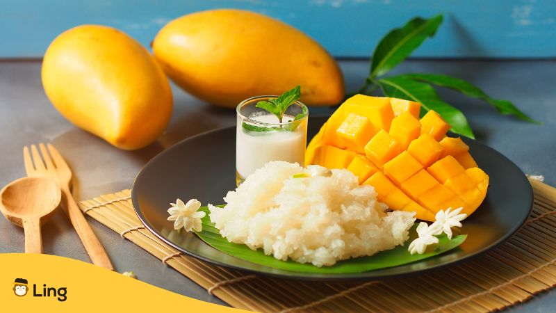 Riz Gluant À La Mangue Thaïlandais