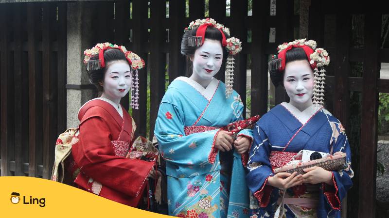 Drei Geishas In Japan