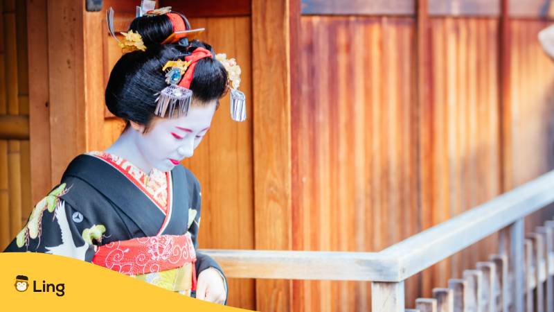 Junge Maiko Geisha In Kyoto