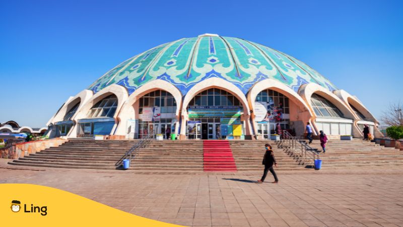 People Are Exploring Chorsu Bazaar In Tashkent, Uzbekistan