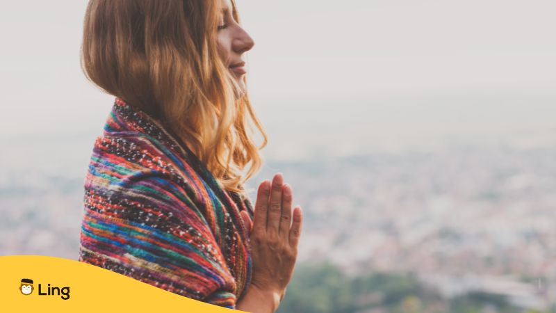 A Photo Of A Woman Being Grateful